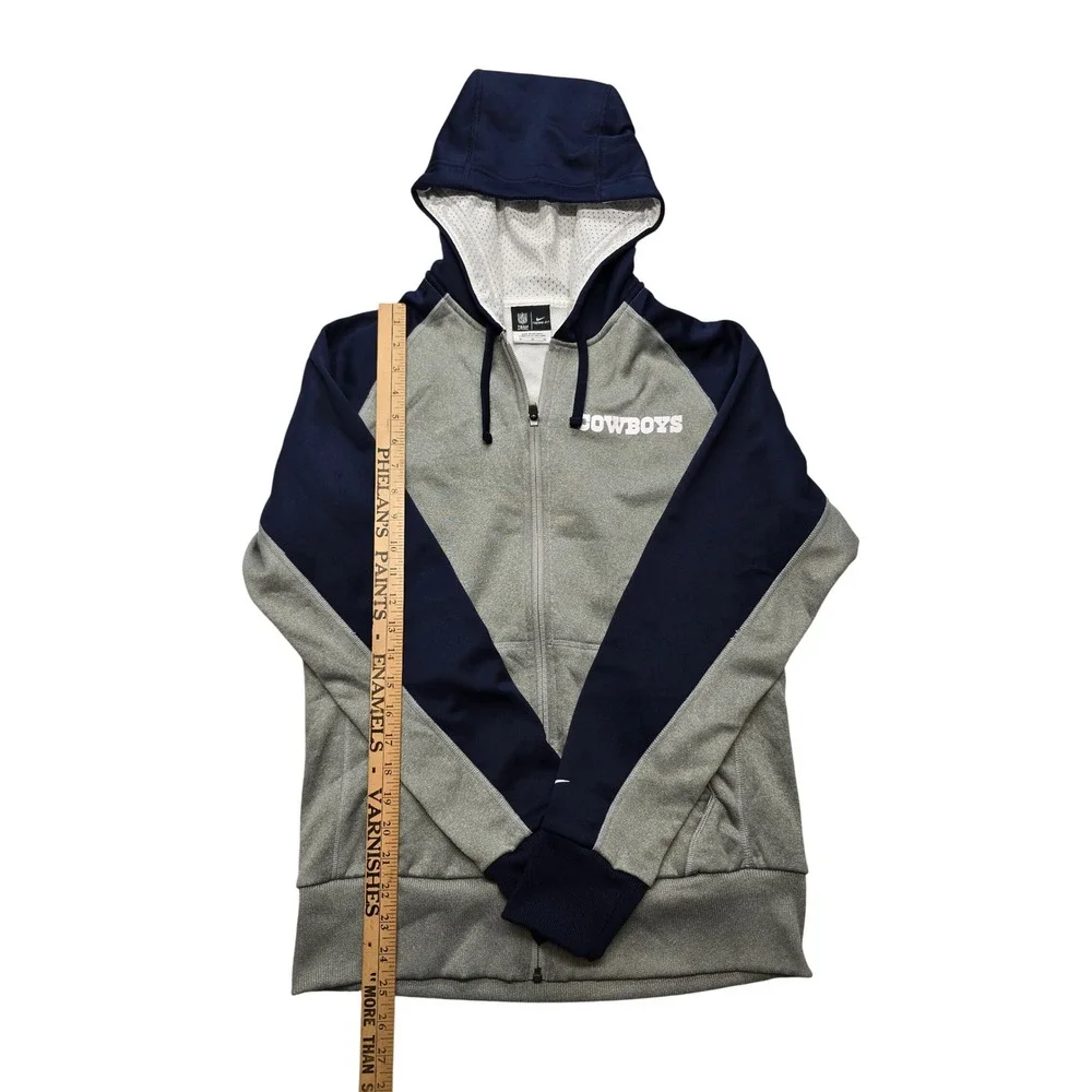Nike Dallas Cowboys Hoodie Mens Medium Gray Navy Therma-FIT Full‎ Zip NFL Jacket